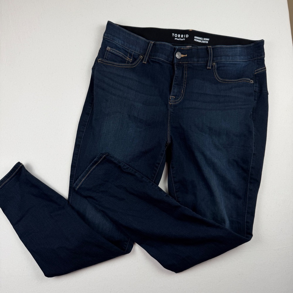 Torrid Bombshell Skinny Premium Stretch Jeans Dark Wash Blue Plus Size 18R